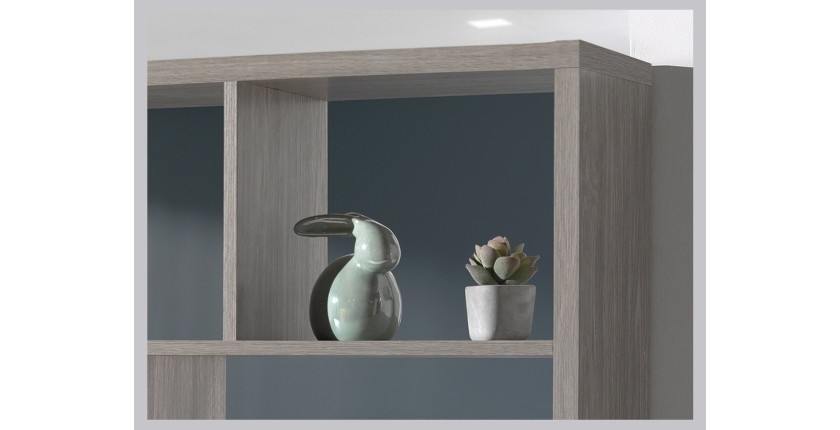 Bibliothèque large design, coloris chêne gris collection SPLOT