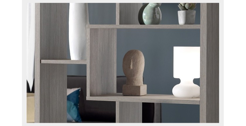 Bibliothèque large design, coloris chêne gris collection SPLOT