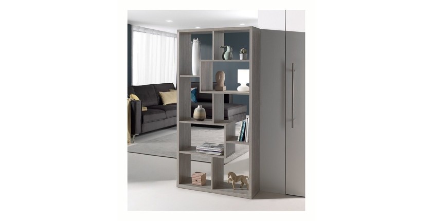 Bibliothèque large design, coloris chêne gris collection SPLOT