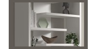 Bibliothèque large design, coloris blanc collection MIRE
