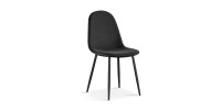 Chaise 'Boï' Velours Noir