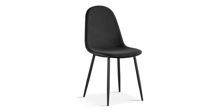 Chaise 'Boï' Velours Noir