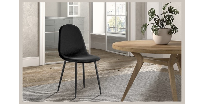 Chaise 'Boï' Velours Noir