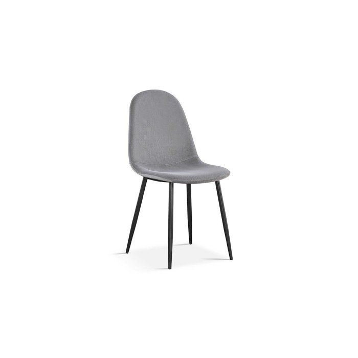 Chaise 'Boï' Velours Gris