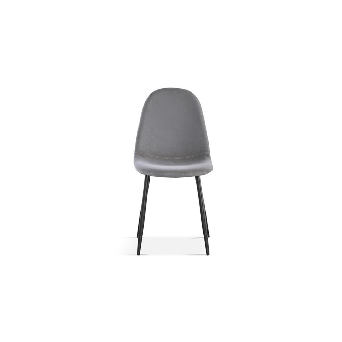 Chaise 'Boï' Velours Gris