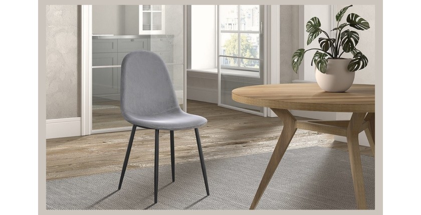 Chaise 'Boï' Velours Gris