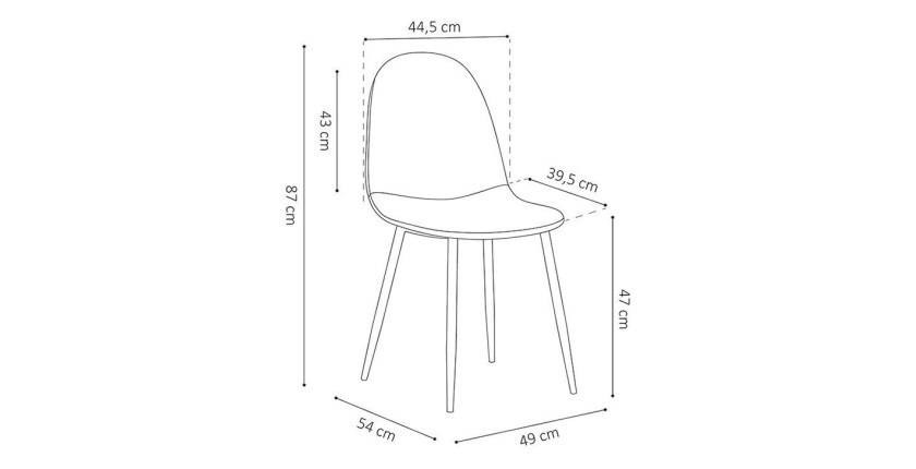 Chaise 'Boï' Velours Jaune