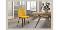 Chaise 'Boï' Velours Jaune