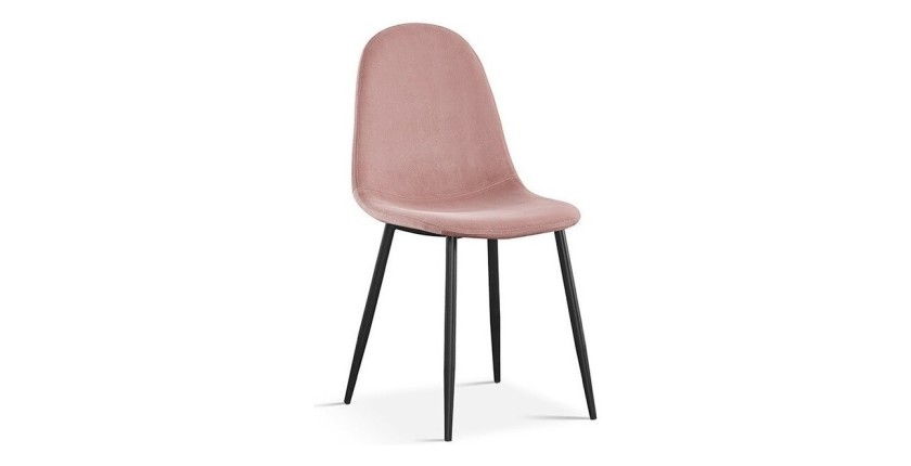 Chaise 'Boï' Velours Rose
