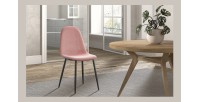 Chaise 'Boï' Velours Rose