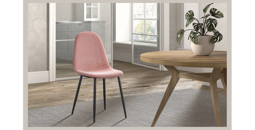 Chaise 'Boï' Velours Rose