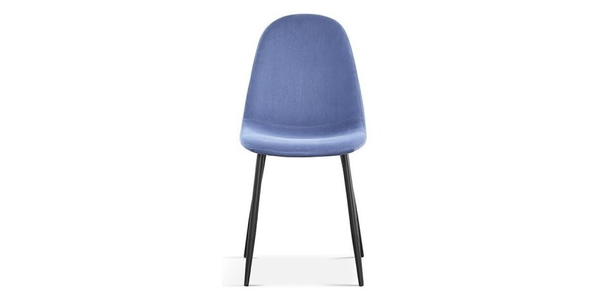 Chaise 'Boï' Velours Bleu clair
