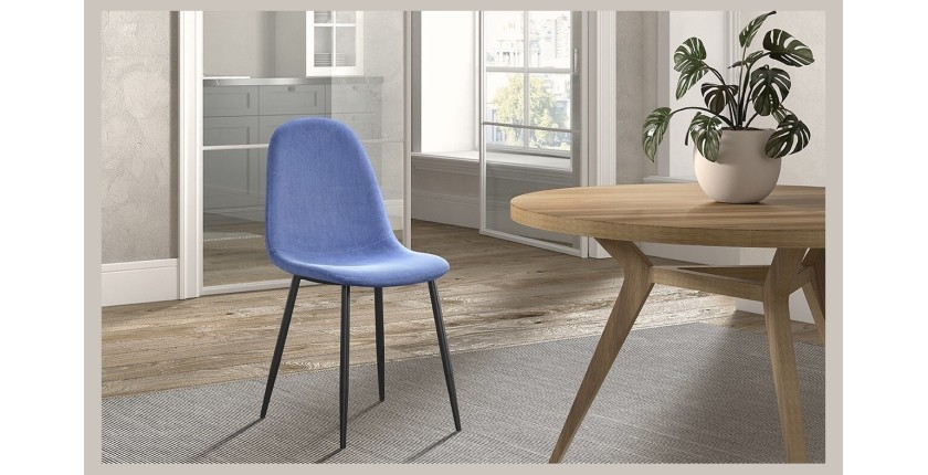 Chaise 'Boï' Velours Bleu clair