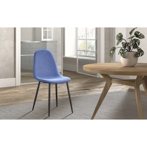 Chaise 'Boï' Velours Bleu clair