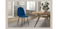 Chaise 'Boï' Velours Bleu foncé