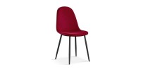 Chaise 'Boï' Velours Bordeaux