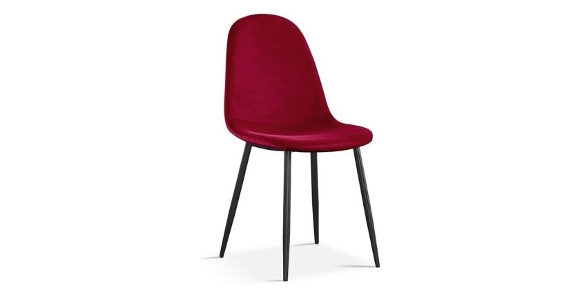 Chaise 'Boï' Velours Bordeaux