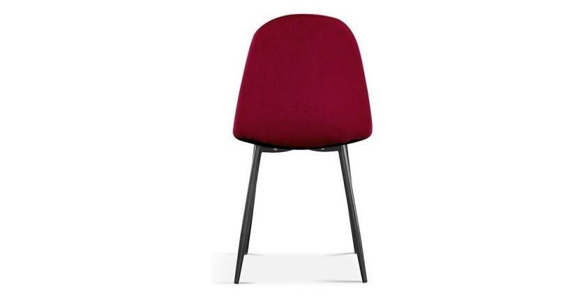 Chaise 'Boï' Velours Bordeaux