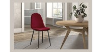 Chaise 'Boï' Velours Bordeaux