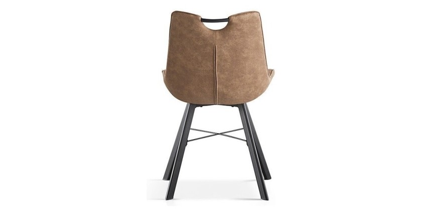 Chaise 'Paola' PU Micro fibre Brun Foncé, dimensions: H87 x L54 x P63 cm