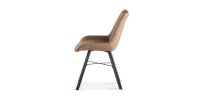 Chaise 'Paola' PU Micro fibre Brun Foncé, dimensions: H87 x L54 x P63 cm