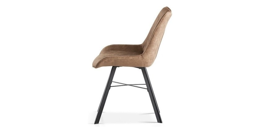Chaise 'Paola' PU Micro fibre Brun Foncé, dimensions: H87 x L54 x P63 cm