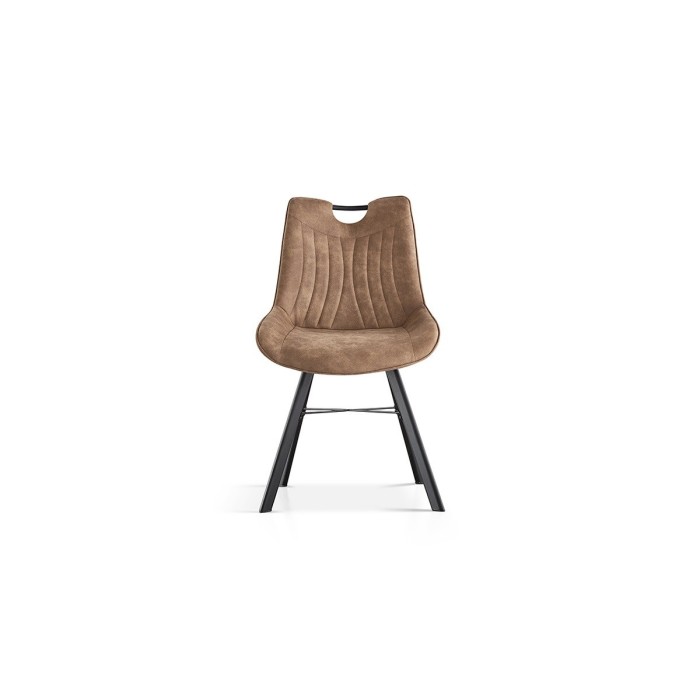 Chaise 'Paola' PU Micro fibre Brun Foncé, dimensions: H87 x L54 x P63 cm