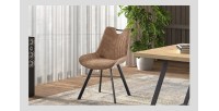 Chaise 'Paola' PU Micro fibre Brun Foncé, dimensions: H87 x L54 x P63 cm