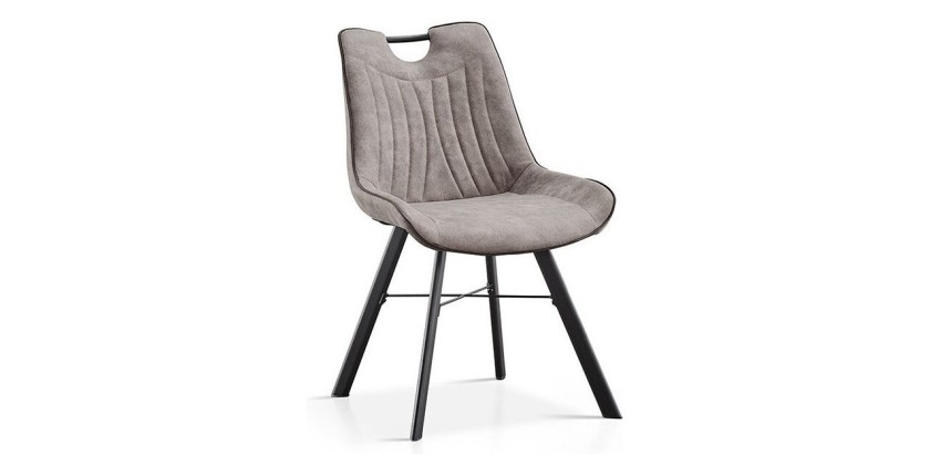 Chaise 'Paola' PU Micro fibre Gris clair, dimensions: H87 x L54 x P63 cm