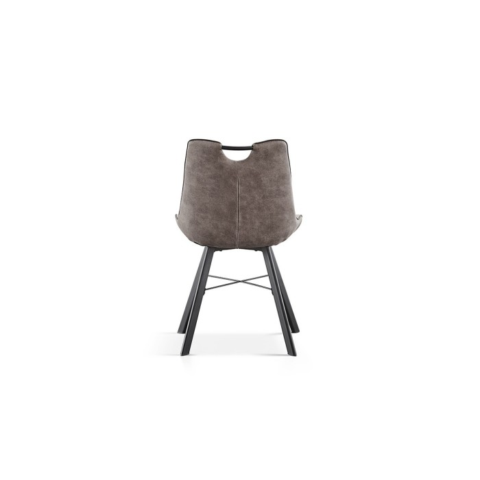 Chaise 'Paola' PU Micro fibre Gris clair, dimensions: H87 x L54 x P63 cm