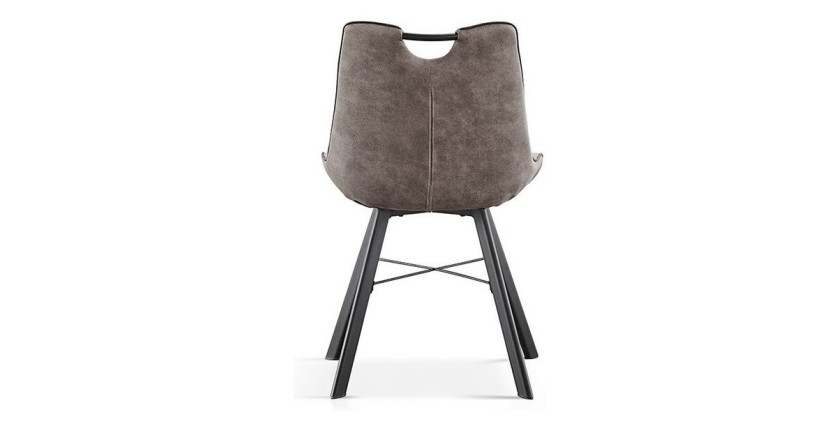 Chaise 'Paola' PU Micro fibre Gris clair, dimensions: H87 x L54 x P63 cm