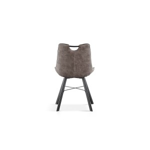 Chaise 'Paola' PU Micro fibre Gris clair, dimensions: H87 x L54 x P63 cm