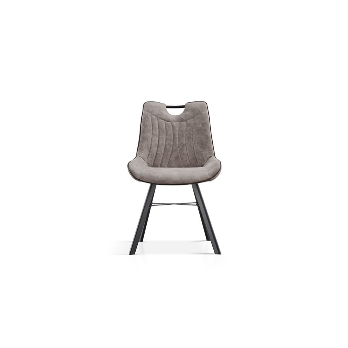 Chaise 'Paola' PU Micro fibre Gris clair, dimensions: H87 x L54 x P63 cm