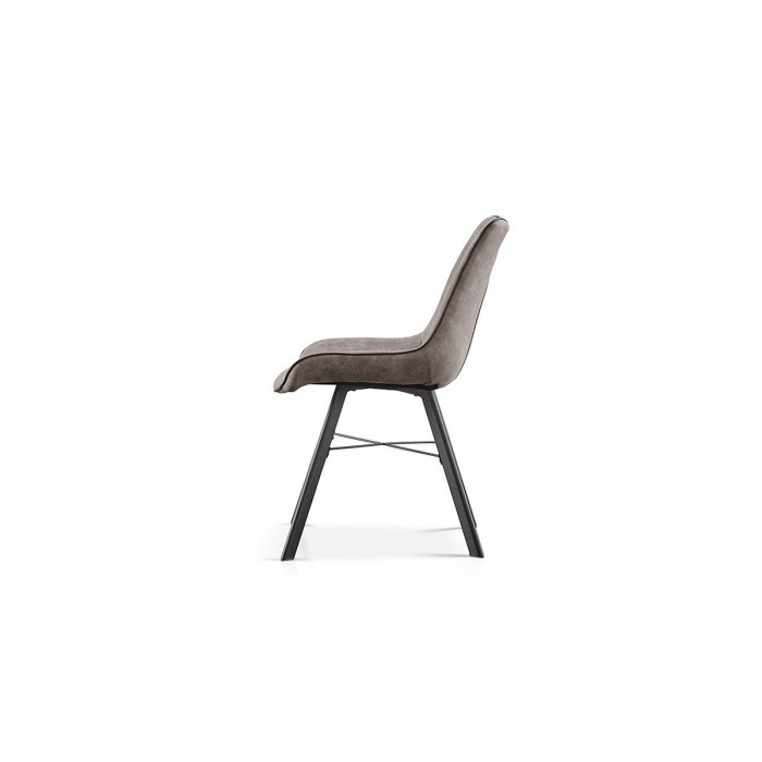 Chaise 'Paola' PU Micro fibre Gris clair, dimensions: H87 x L54 x P63 cm