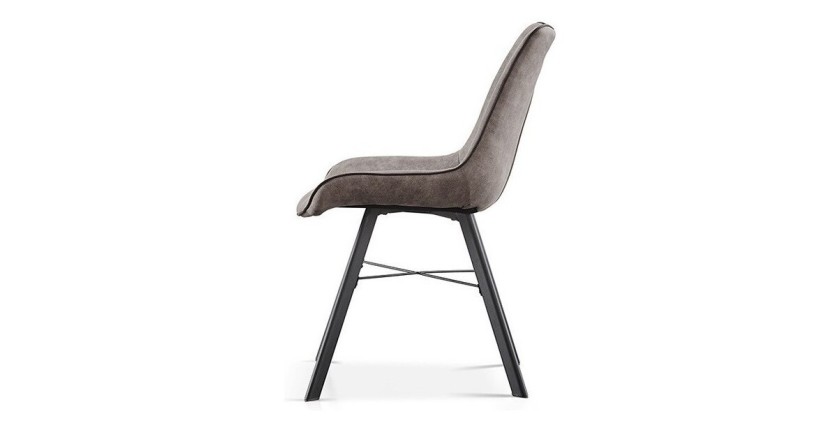 Chaise 'Paola' PU Micro fibre Gris clair, dimensions: H87 x L54 x P63 cm
