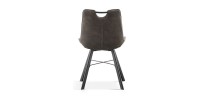 Chaise 'Paola' PU Micro fibre Gris Foncé, dimensions: H87 x L54 x P63 cm