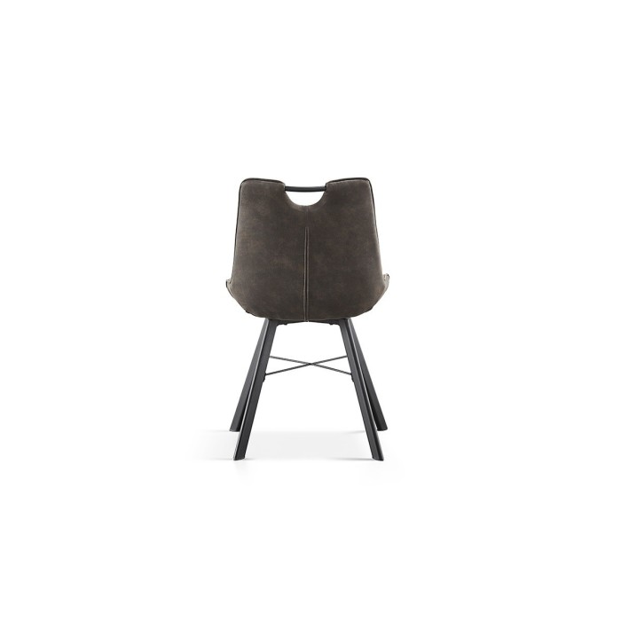 Chaise 'Paola' PU Micro fibre Gris Foncé, dimensions: H87 x L54 x P63 cm