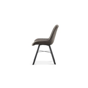 Chaise 'Paola' PU Micro fibre Gris Foncé, dimensions: H87 x L54 x P63 cm