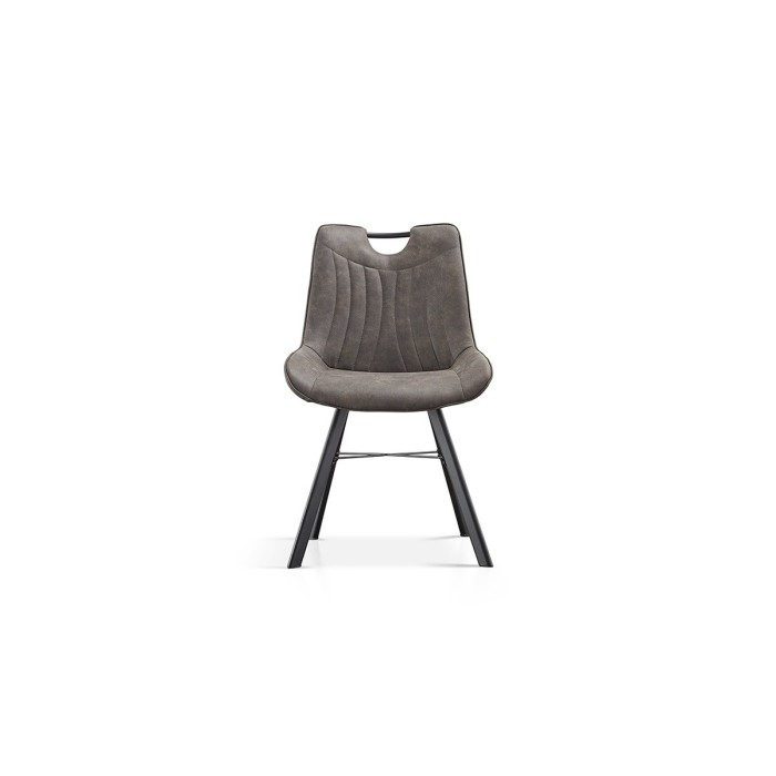 Chaise 'Paola' PU Micro fibre Gris Foncé, dimensions: H87 x L54 x P63 cm