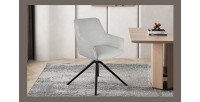 Chaise 'IRIS' Pivotant Tissu Sable