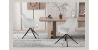 Chaise 'IRIS' Pivotant Tissu Sable