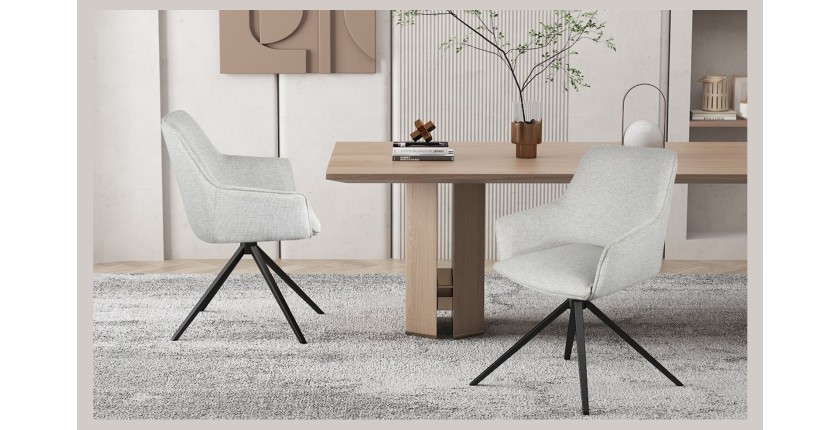 Chaise 'IRIS' Pivotant Tissu Sable