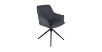 Chaise 'IRIS' Pivotant Tissu Gris foncé