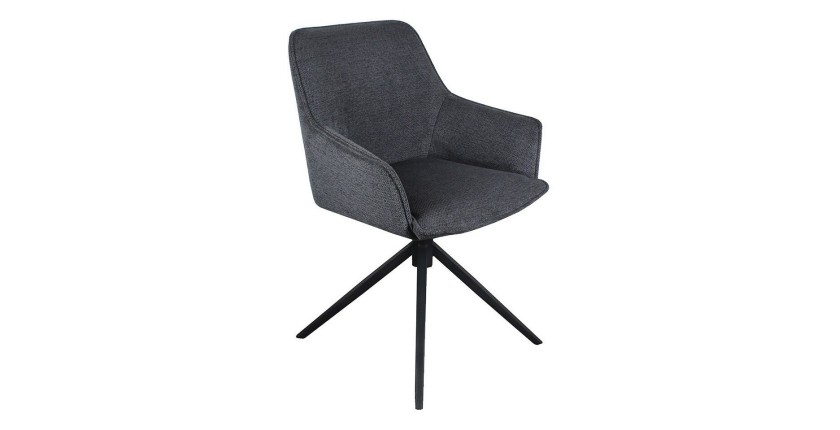 Chaise 'IRIS' Pivotant Tissu Gris foncé