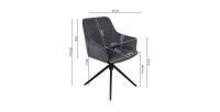 Chaise 'IRIS' Pivotant Tissu Gris foncé
