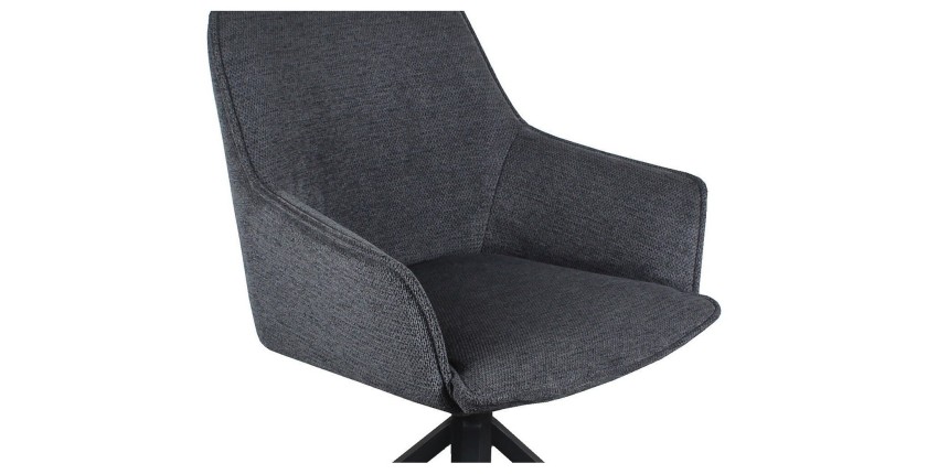 Chaise 'IRIS' Pivotant Tissu Gris foncé