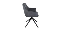 Chaise 'IRIS' Pivotant Tissu Gris foncé