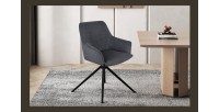 Chaise 'IRIS' Pivotant Tissu Gris foncé