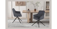 Chaise 'IRIS' Pivotant Tissu Gris foncé
