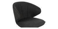 Chaise 'DAISY' Tissu Gris - Dos PU Gris
